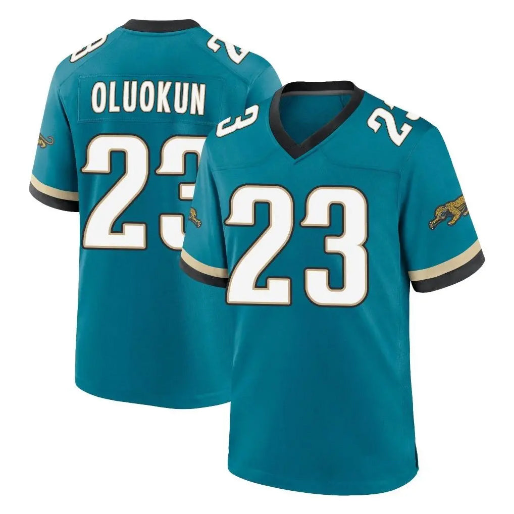 Ndoa J.Jaguars #23 Foyesade Oluokun Player Teal Prowler Throwback Limited Home Game Stitched Jerseys
