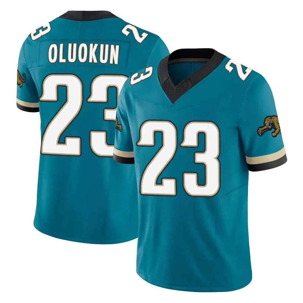 Ndoa J.Jaguars #23 Foyesade Oluokun Player Teal Prowler Throwback Vapor F.U.S.E. Limited Home Game Stitched Jerseys