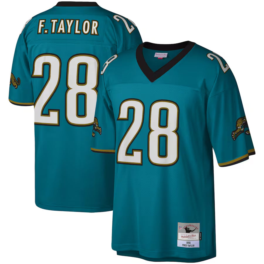 Ndoa J.Jaguars #28 Fred Taylor Player Mitchell & Ness Teal Legacy Replica Stitched Jerseys
