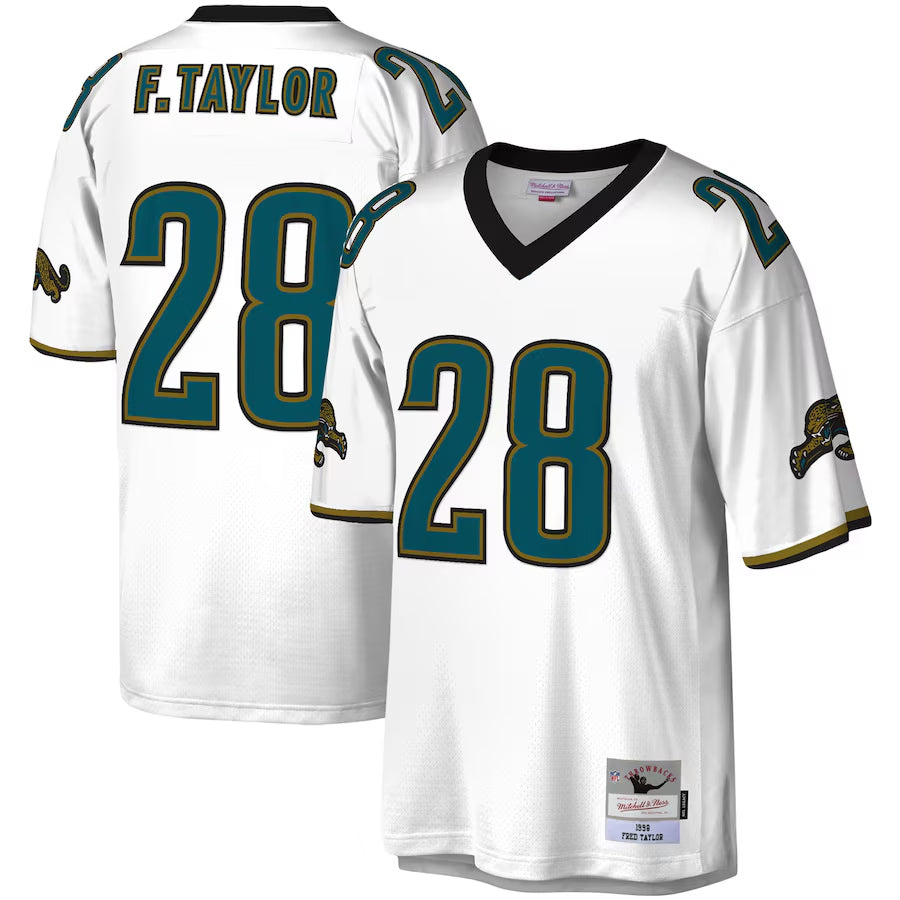 Ndoa J.Jaguars #28 Fred Taylor Player Mitchell & Ness White Legacy Replica Stitched Jerseys