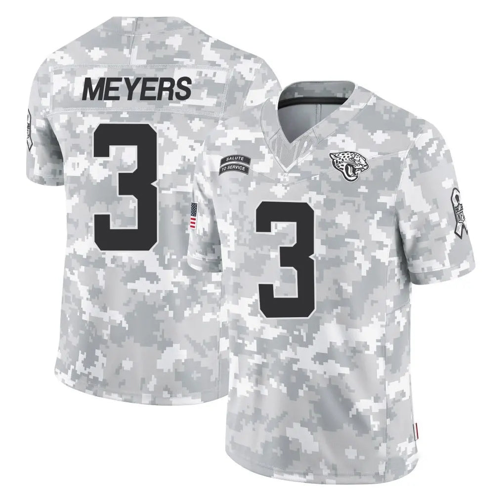 Ndoa J.Jaguars #3 Jakobi Meyers Player Arctic Camo Salute To Service Limited Game Stitched Jerseys