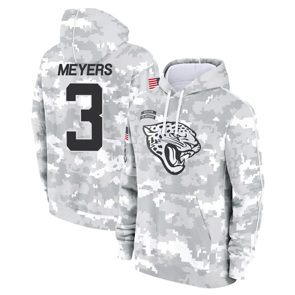 Ndoa J.Jaguars #3 Jakobi Meyers Player Arctic Camo Salute to Service Hoodies Limited Game Stitched Jerseys