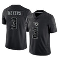 Ndoa J.Jaguars #3 Jakobi Meyers Player Black Reflective Limited Game Stitched Jerseys