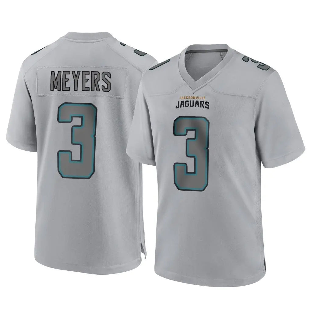 Ndoa J.Jaguars #3 Jakobi Meyers Player Gray Atmosphere Fashion Home Game Stitched Jerseys