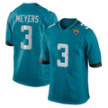 Ndoa J.Jaguars #3 Jakobi Meyers Player Teal Home Game Stitched Jerseys