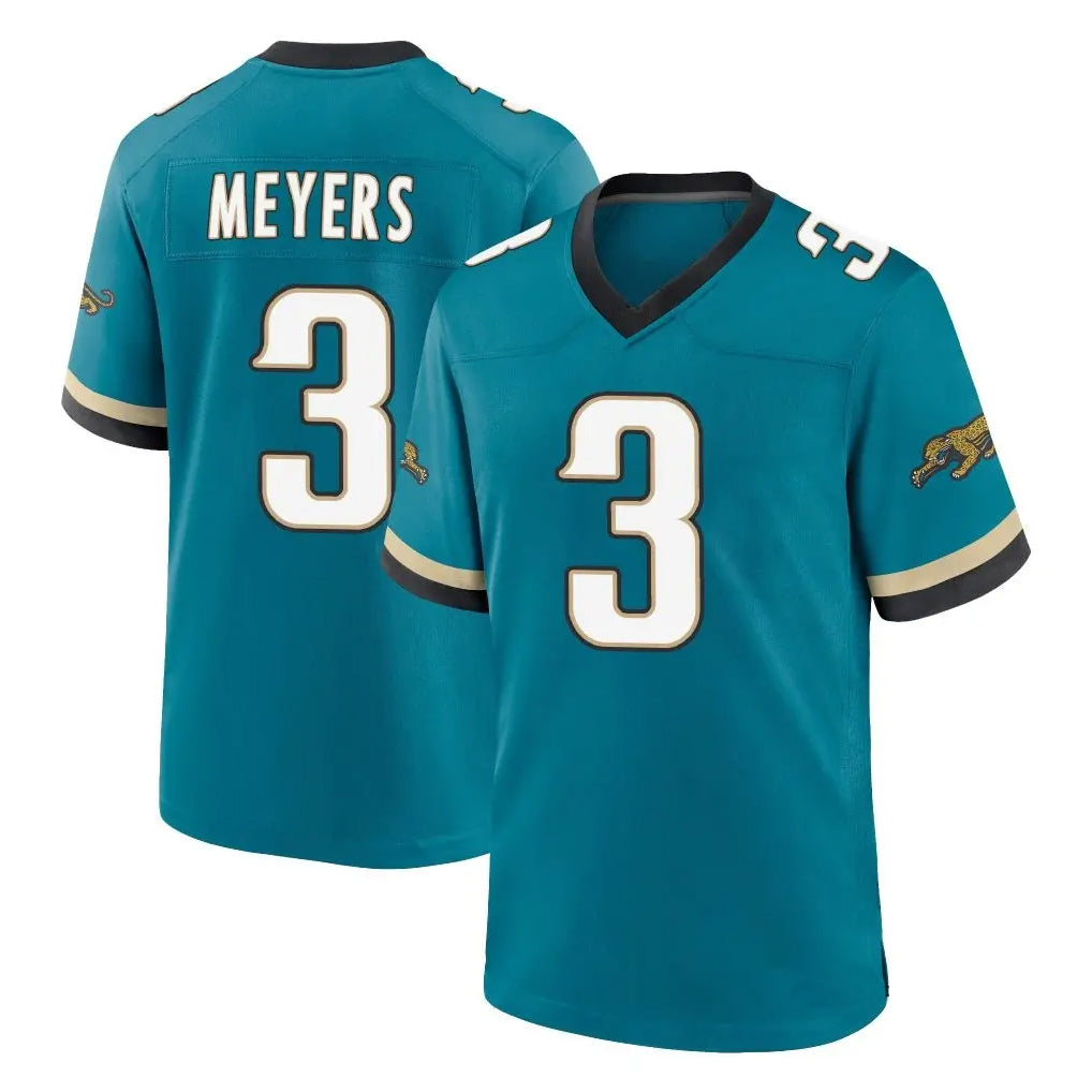 Ndoa J.Jaguars #3 Jakobi Meyers Player Teal Prowler Throwback Limited Home Game Stitched Jerseys