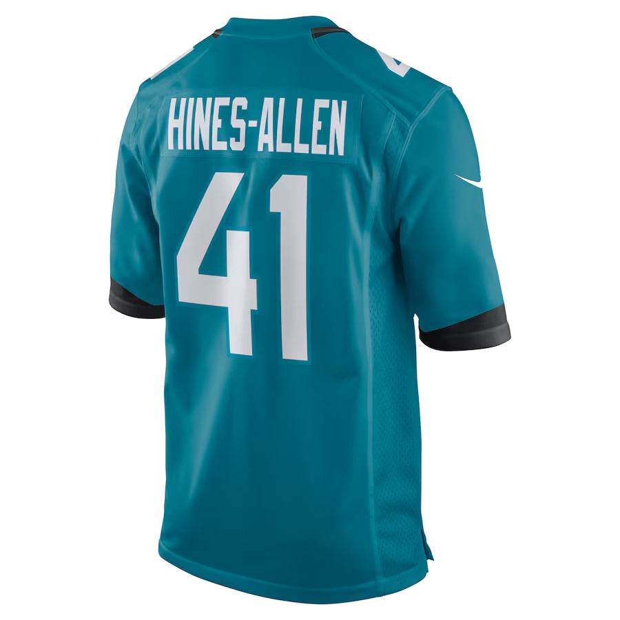 Ndoa J.Jaguars #41 Josh Hines-Allen Player Teal Home Game Football Jerseys