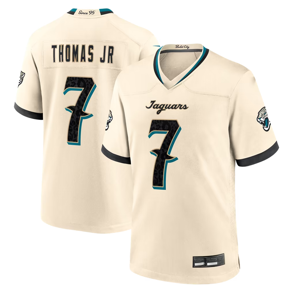 Ndoa J.Jaguars #7 Brian Thomas Jr. Natural 2026 Rivalries Collection Game Stitched Jerseys