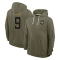 Ndoa J.Jaguars #9 Logan Cooke Player Olive Salute to Service Pullover Hoodies Limited Stitched Jerseys