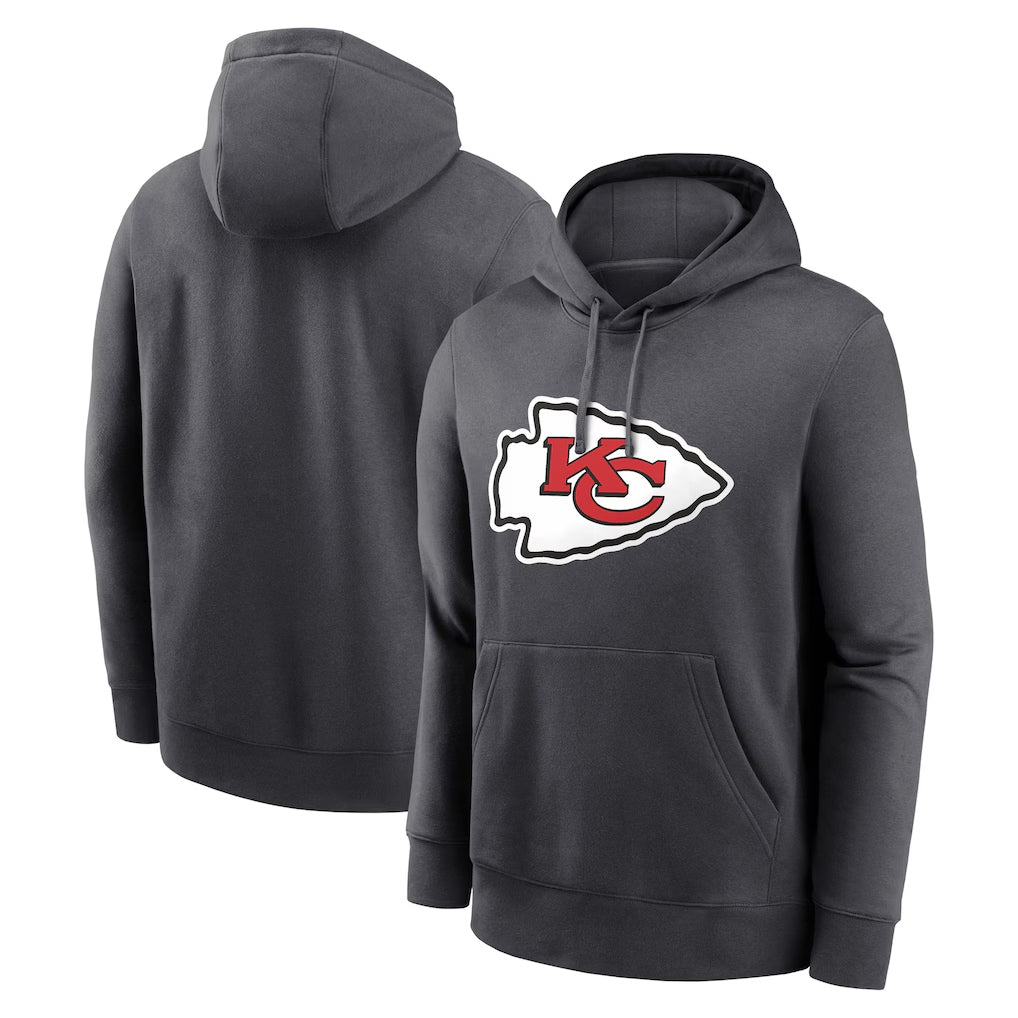 Ndoa KC.Chiefs Gray LoGo Pullover Hoodies Limited Blank Player Stitched Jerseys