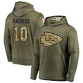 Ndoa KC.Chiefs #10 Isiah Pacheco Player Salute to Service Limited Olive Hoodies Stitched Jerseys