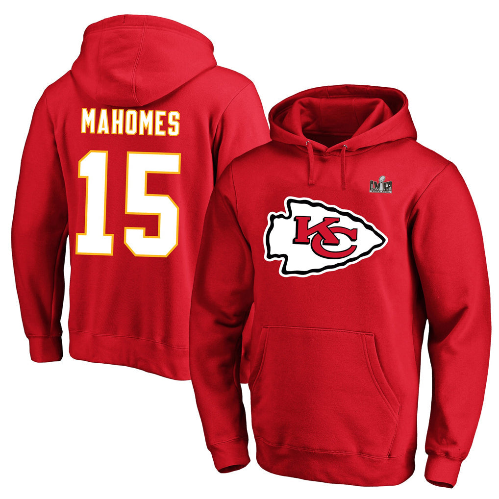 Ndoa KC.Chiefs #15 Patrick Mahomes Player Red Pullover Hoodies Stitched Jerseys