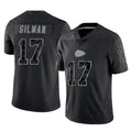 Ndoa KC.Chiefs #17 Alohi Gilman Player Black Limited Reflective Game Stitched Jerseys