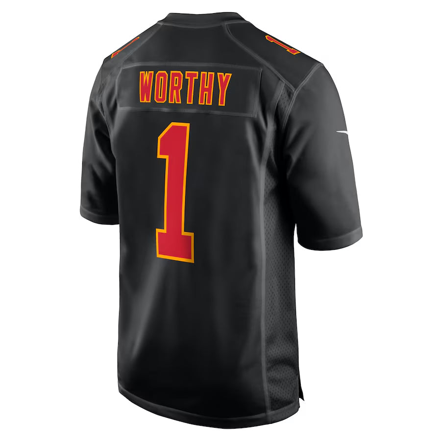 Ndoa KC.Chiefs #1 Xavier Worthy Player Carbon Black Fashion Game Stitched Jerseys