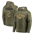 Ndoa KC.Chiefs #2 Tyquan Thornton Player Olive Salute to Service Pullover Hoodies Home Game Stitched Jerseys