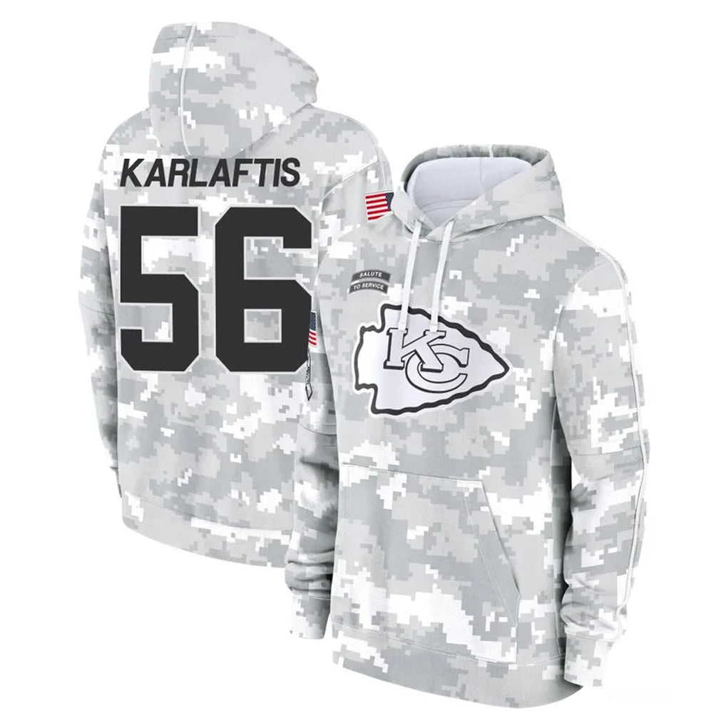 Ndoa KC.Chiefs #56 George Karlaftis Player Arctic Camo Salute to Service Hoodies Limited Game Stitched Jerseys