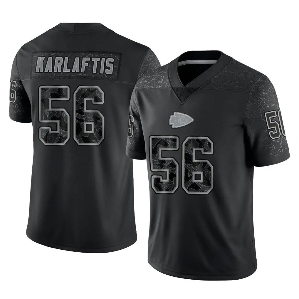 Ndoa KC.Chiefs #56 George Karlaftis Player Black Limited Reflective Game Stitched Jerseys