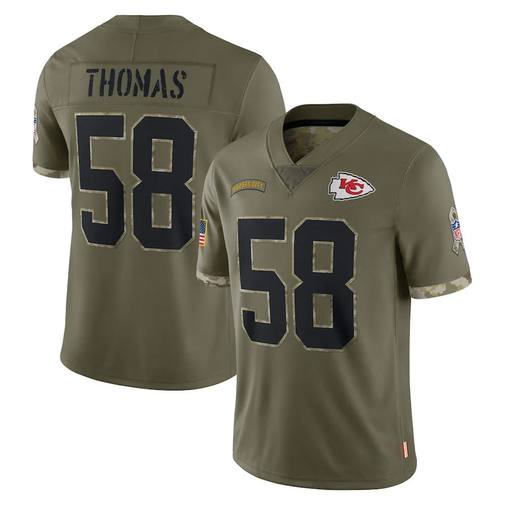 Ndoa KC.Chiefs #58 Derrick Thomas Player Olive Salute To Service Limited Stitched Jerseys