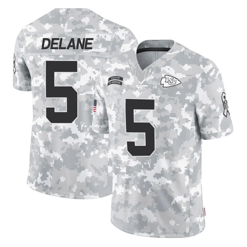 Ndoa KC.Chiefs #5 Mansoor Delane Player Arctic Camo Salute To Service Limited Game Stitched Jerseys