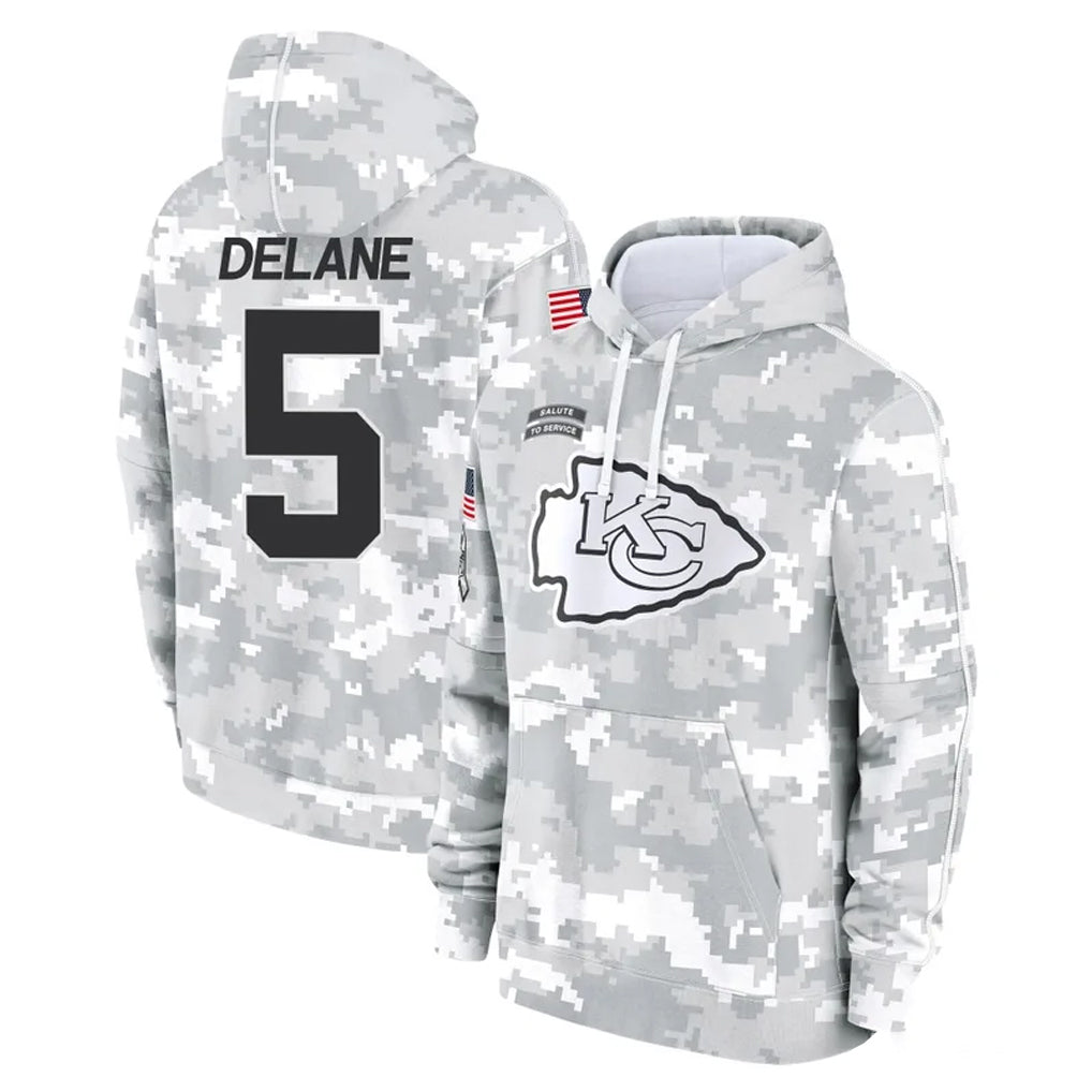 Ndoa KC.Chiefs #5 Mansoor Delane Player Arctic Camo Salute to Service Hoodies Limited Game Stitched Jerseys