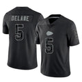 Ndoa KC.Chiefs #5 Mansoor Delane Player Black Limited Reflective Game Stitched Jerseys