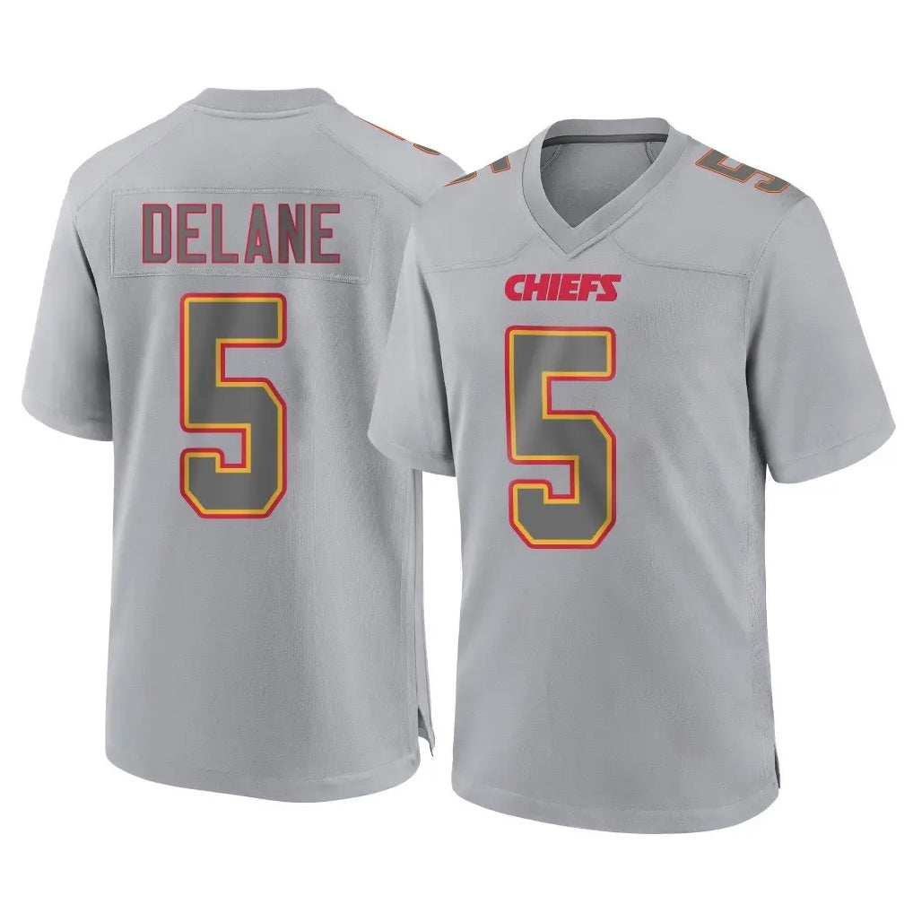 Ndoa KC.Chiefs #5 Mansoor Delane Player Gray Atmosphere Fashion Game Stitched Jerseys