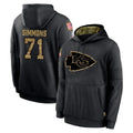 Ndoa KC.Chiefs #71 Josh Simmons Player Black Salute to Service Hoodies Limited Game Stitched Jerseys