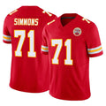Ndoa KC.Chiefs #71 Josh Simmons Player Red Limited Vapor F.U.S.E. Home Game Stitched Jerseys