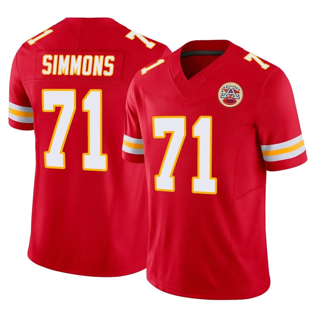 Ndoa KC.Chiefs #71 Josh Simmons Player Red Limited Vapor F.U.S.E. Home Game Stitched Jerseys