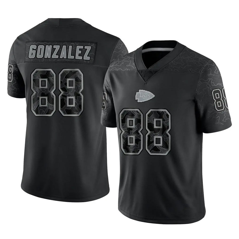 Ndoa KC.Chiefs #88 Tony Gonzalez Player Black Limited Reflective Game Stitched Jerseys