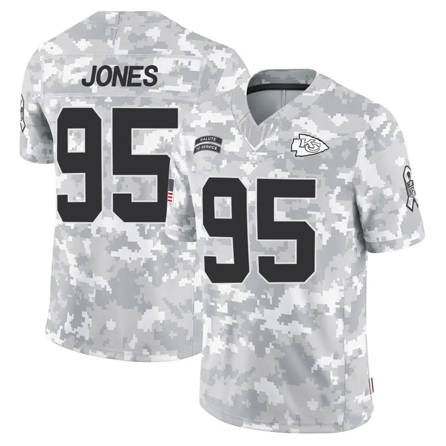 Ndoa KC.Chiefs #95 Chris Jones Player Arctic Camo Salute to Service Limited Stitched Jerseys