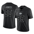 Ndoa KC.Chiefs #95 Chris Jones Player Black Limited Reflective Game Stitched Jerseys