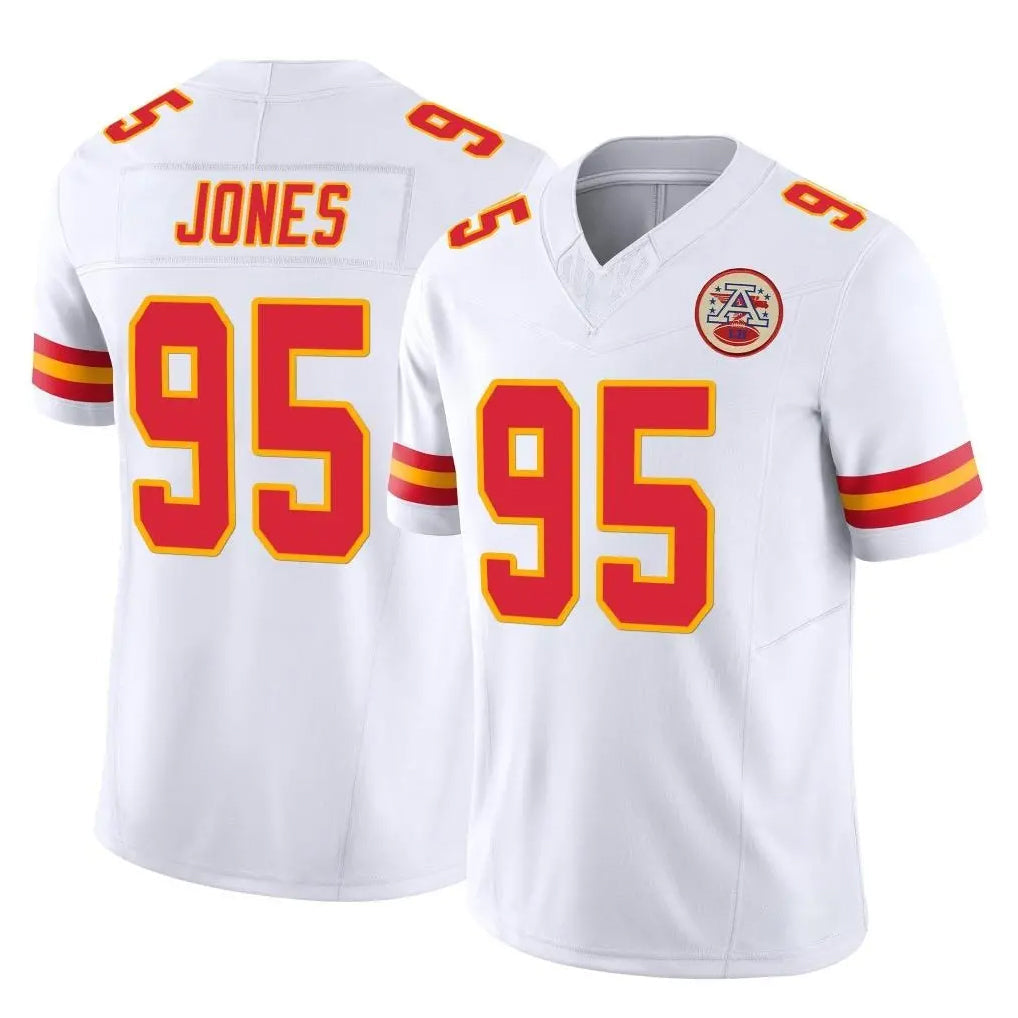 Ndoa KC.Chiefs #95 Chris Jones Player White Limited Vapor F.U.S.E. Home Game Stitched Jerseys