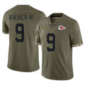 Ndoa KC.Chiefs #9 Kenneth Walker III Player Olive Salute To Service Limited Stitched Jerseys