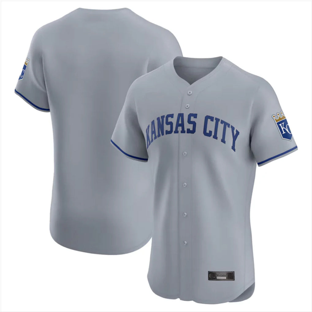 Ndoa KC.Royals Gray Limited Elite Home Blank Player Stitched Jerseys