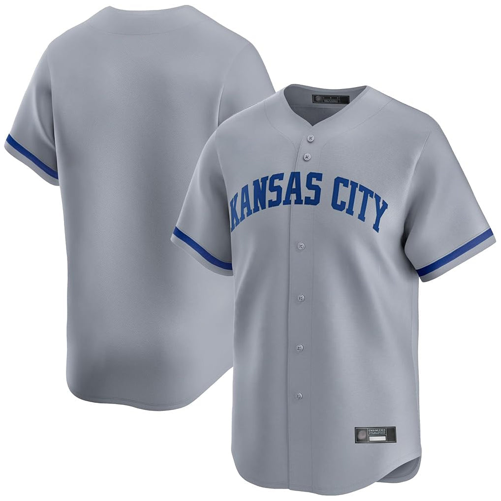 Ndoa KC.Royals Gray Limited Home Blank Player Stitched Jerseys