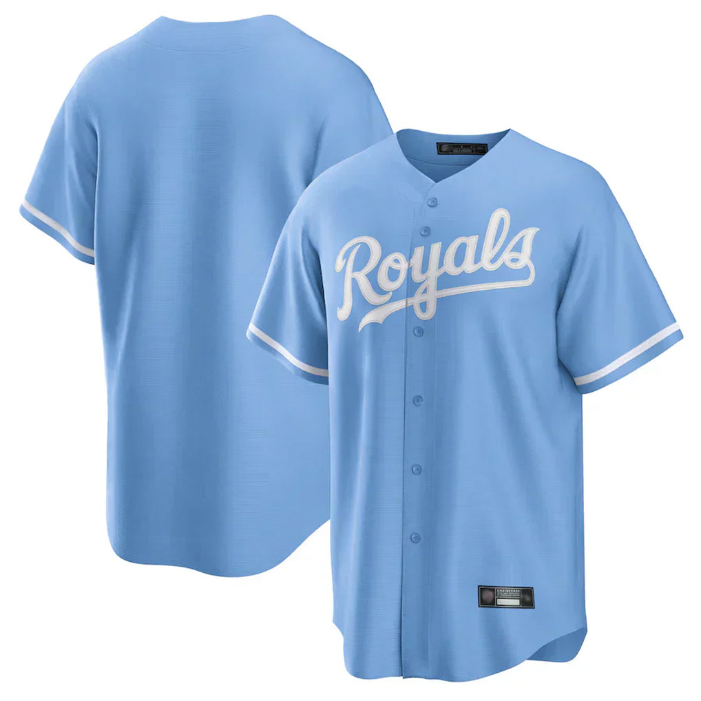 Ndoa KC.Royals Light Blue Home Game Blank Player Stitched Jerseys