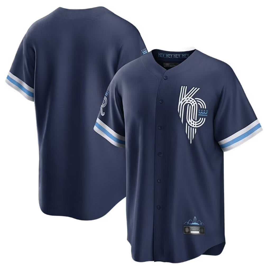 Ndoa KC.Royals Navy City Connect Home Game Blank Player Stitched Jerseys