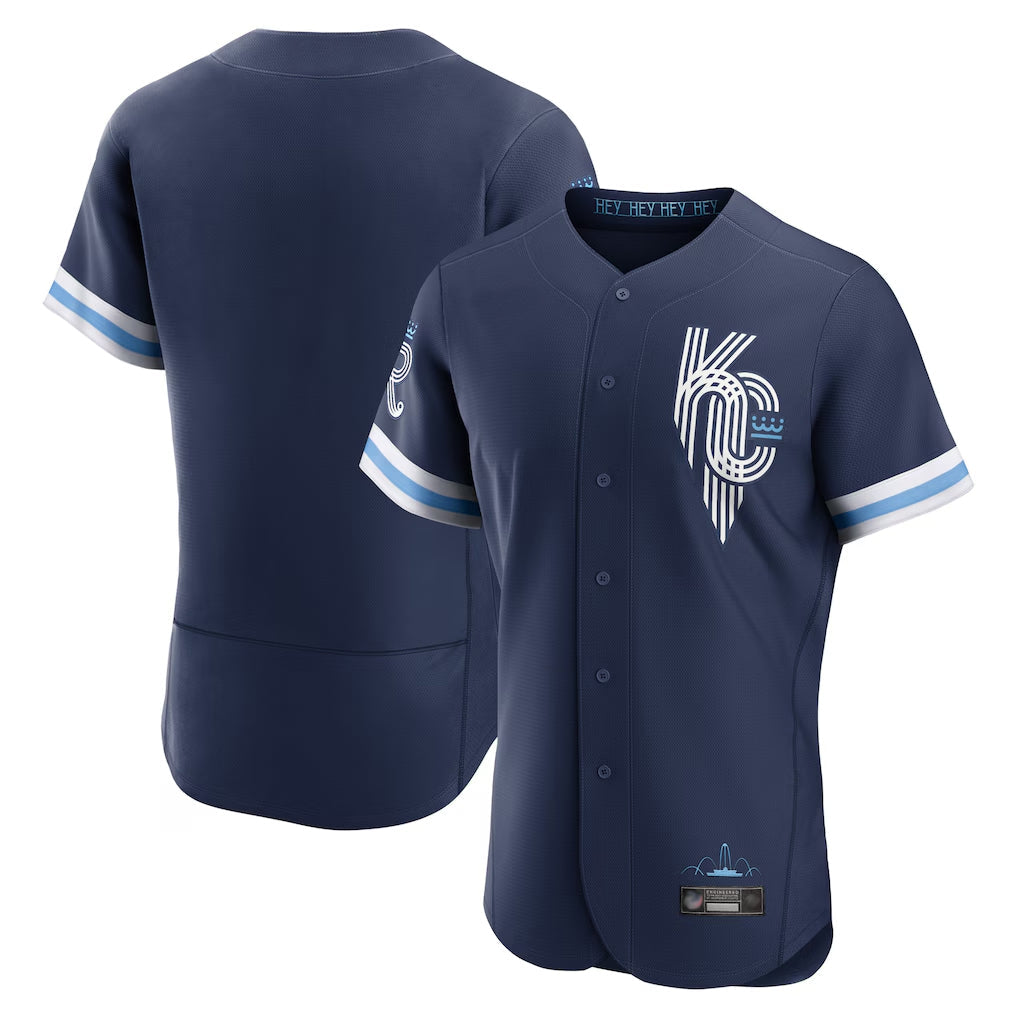 Ndoa KC.Royals Navy City Connect Limited Elite Home Blank Player Stitched Jerseys