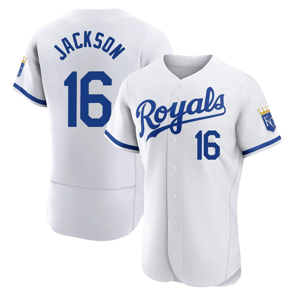 Ndoa KC.Royals #16 Bo Jackson Player White Limited Elite Home Game Stitched Jerseys