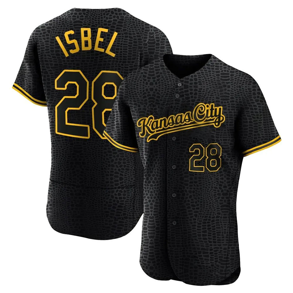 Ndoa KC.Royals #28 Kyle Isbel Player Black Snake Skin City Limited Elite Stitched Jerseys