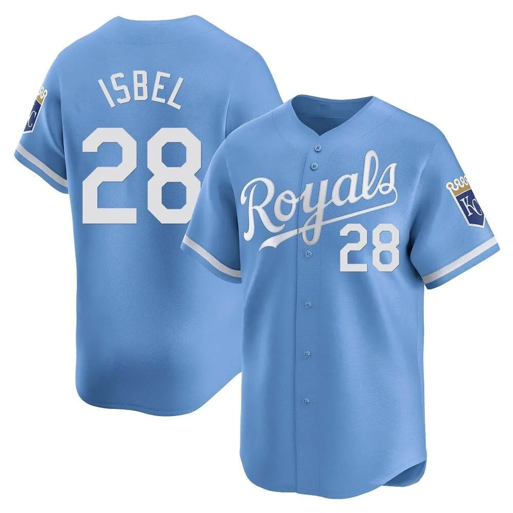 Ndoa KC.Royals #28 Kyle Isbel Player Light Blue Alt Limited Home Stitched Jerseys