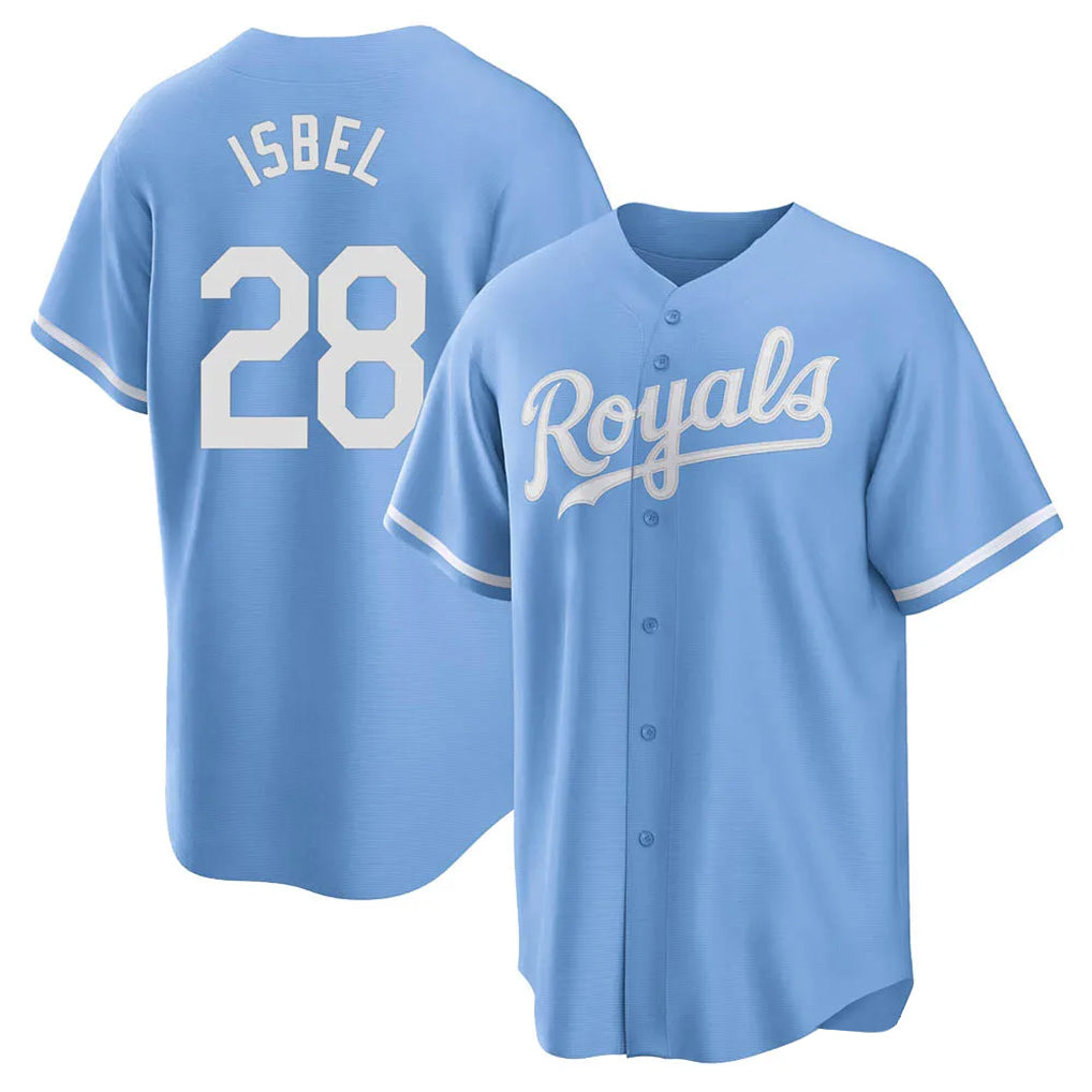 Ndoa KC.Royals #28 Kyle Isbel Player Light Blue Home Game Stitched Jerseys