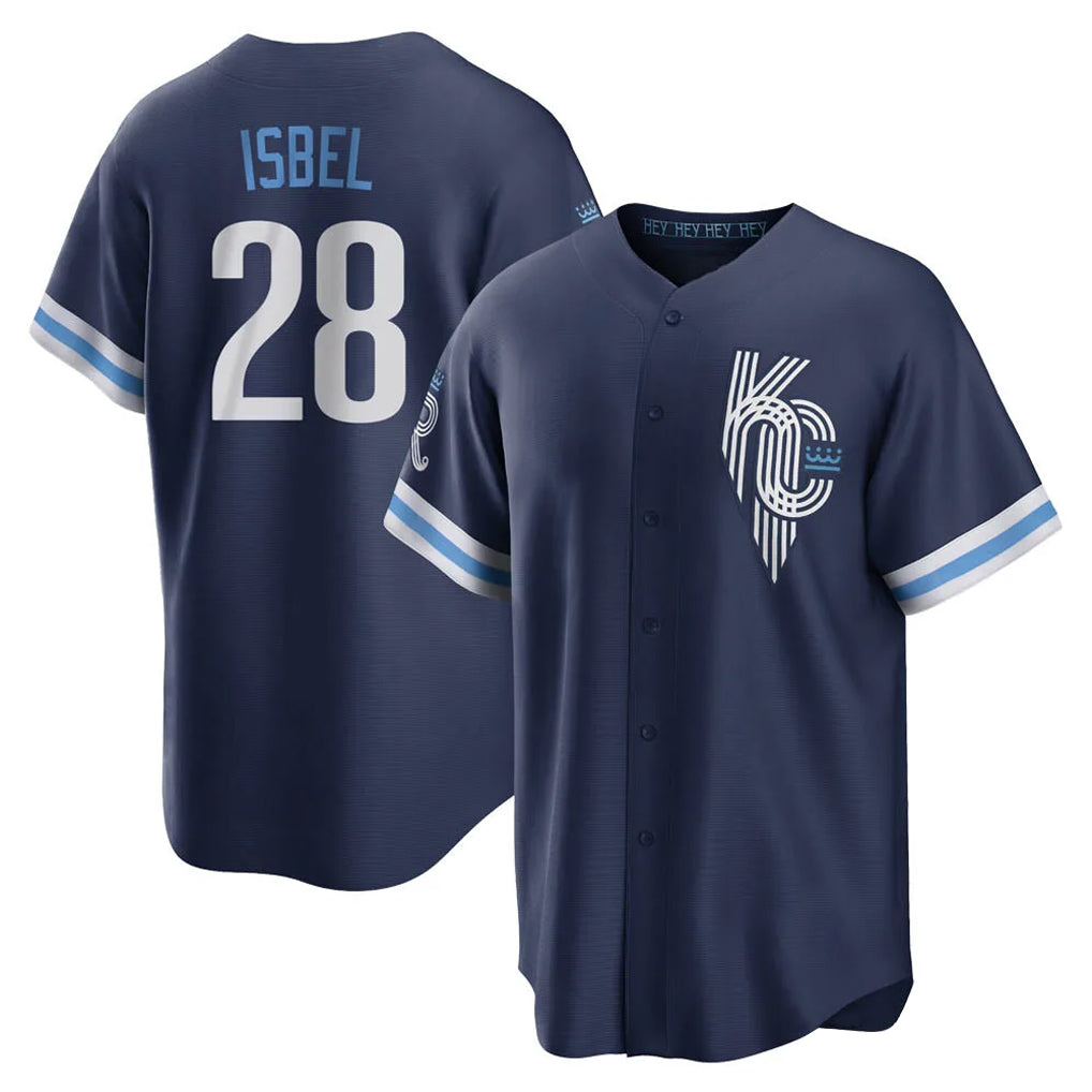 Ndoa KC.Royals #28 Kyle Isbel Player Navy City Connect Home Game Stitched Jerseys