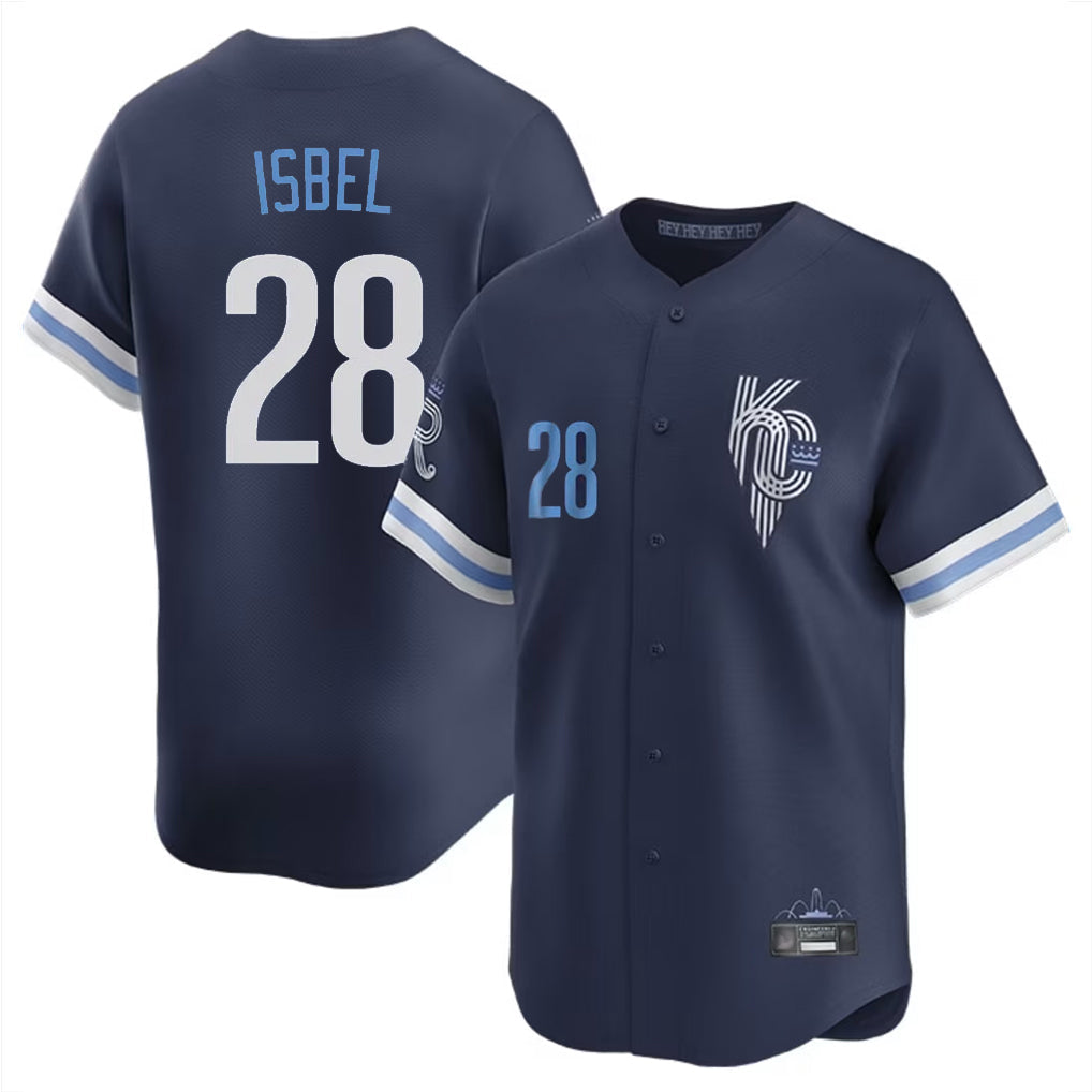 Ndoa KC.Royals #28 Kyle Isbel Player Navy City Connect Limited Home Stitched Jerseys