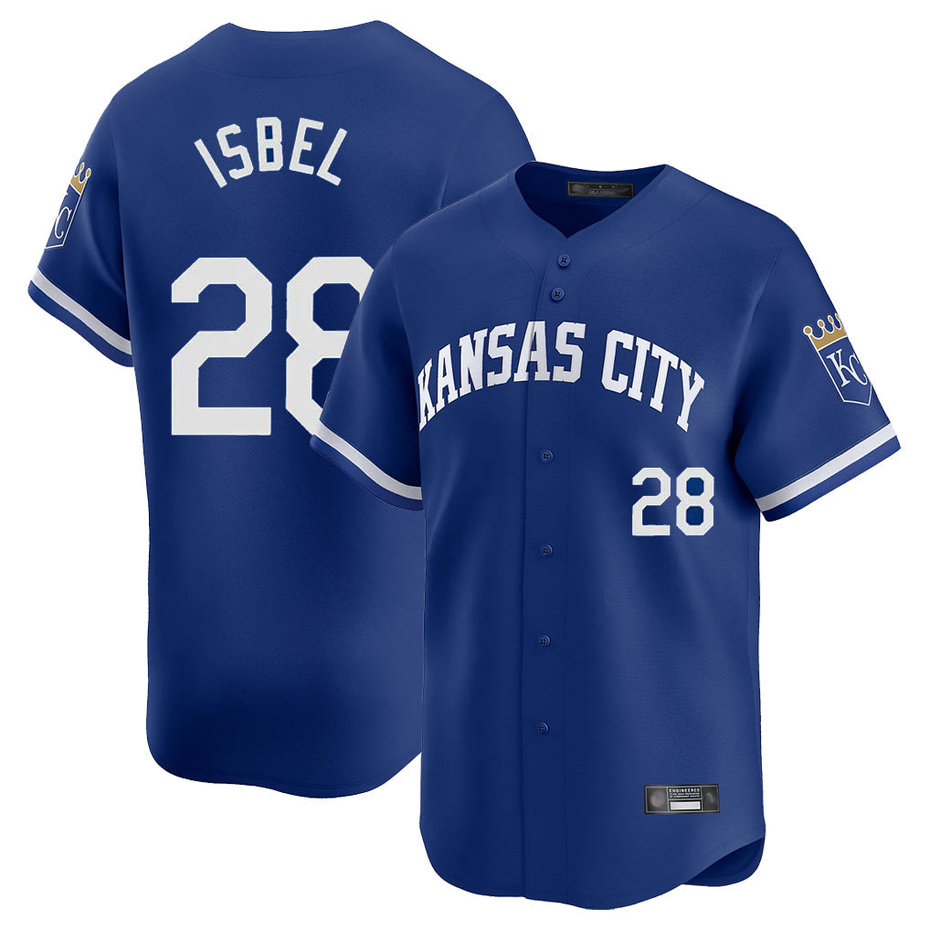 Ndoa KC.Royals #28 Kyle Isbel Player Royal Limited Home Stitched Jerseys