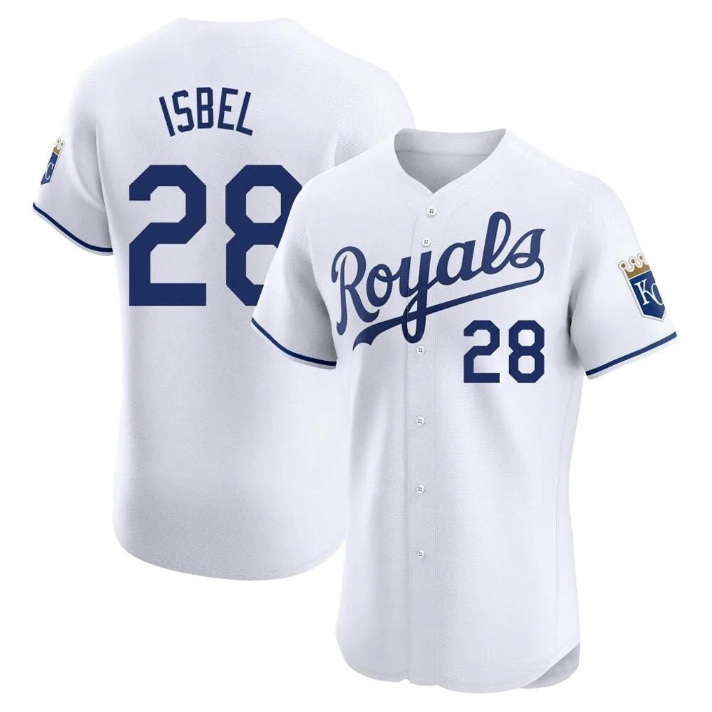 Ndoa KC.Royals #28 Kyle Isbel Player White Alt Limited Elite Home Stitched Jerseys