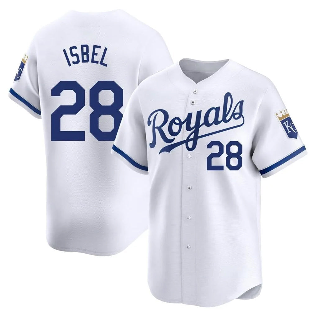 Ndoa KC.Royals #28 Kyle Isbel Player White Alt Limited Home Stitched Jerseys