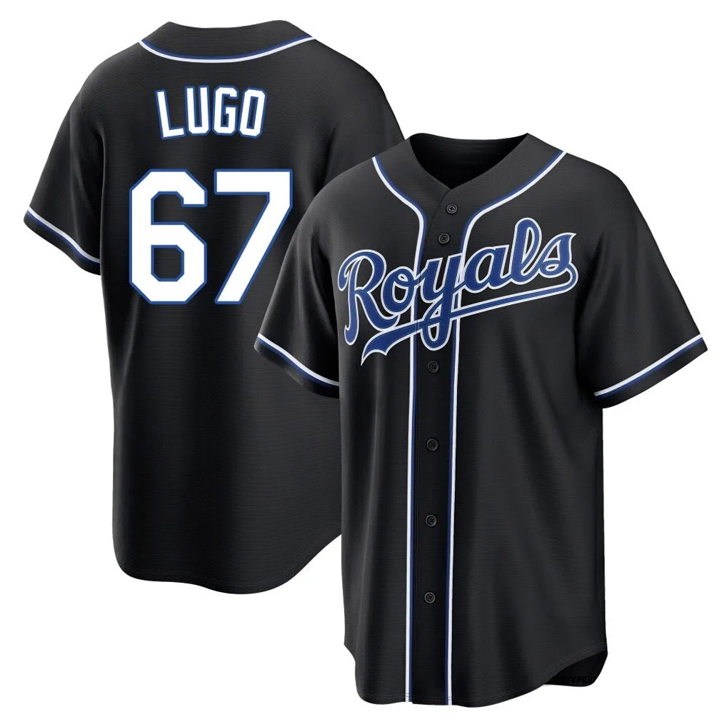 Ndoa KC.Royals #67 Seth Lugo Player Black Carbon Fashion Home Game Stitched Jerseys