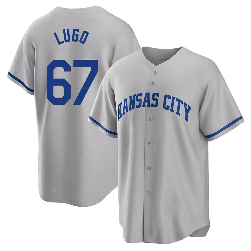 Ndoa KC.Royals #67 Seth Lugo Player Gray Game Home Stitched Jerseys